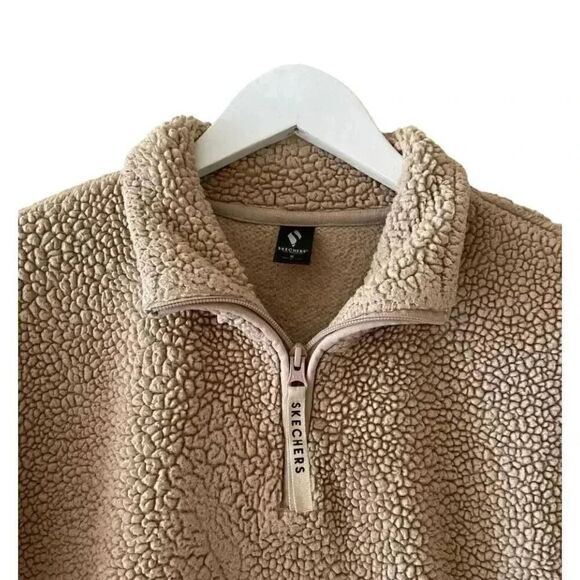 Skechers Boxy Sherpa Fleece Pullover Sweater Sweatshirt Long Sleeves SZ S # 1762 - Picture 2 of 15
